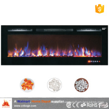 60" recessed/wall mounted 2 sided electric fireplace heater